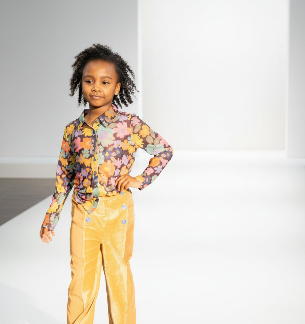 Flower Power Button Up Blouse (Mini Queen Edition)